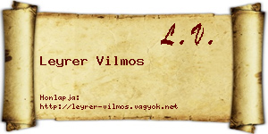 Leyrer Vilmos névjegykártya